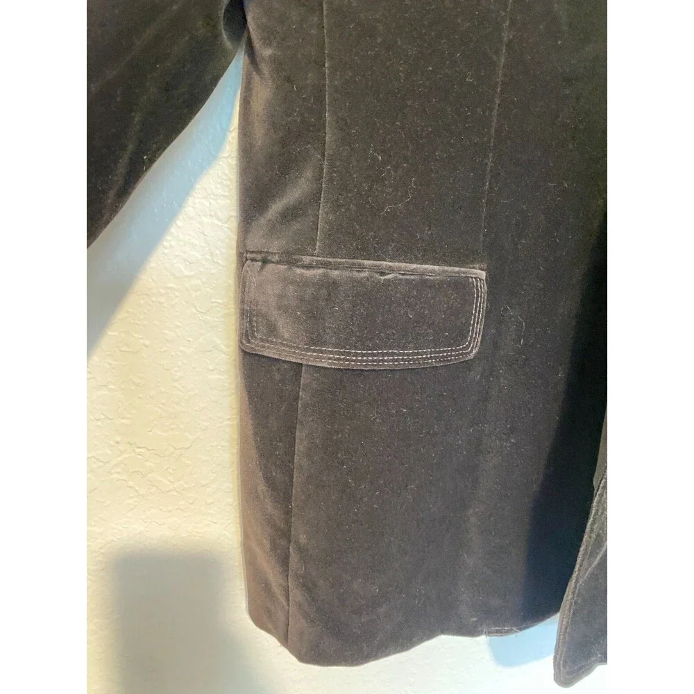 EXPRESS Mens Sz 44 Brown Velvet Two Button Blazer Jacket VTG